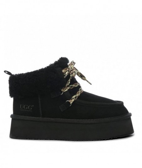 Stivali UGG Premium Puffy Lace Platform - Nero