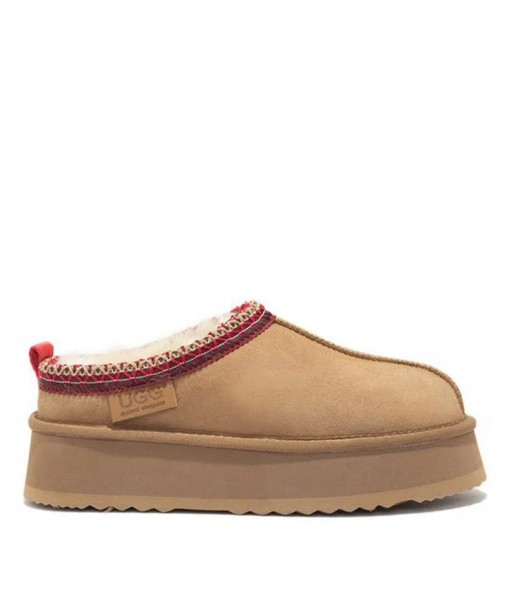 Ciabatte UGG Premium Tassie con plateau, marrone chiaro