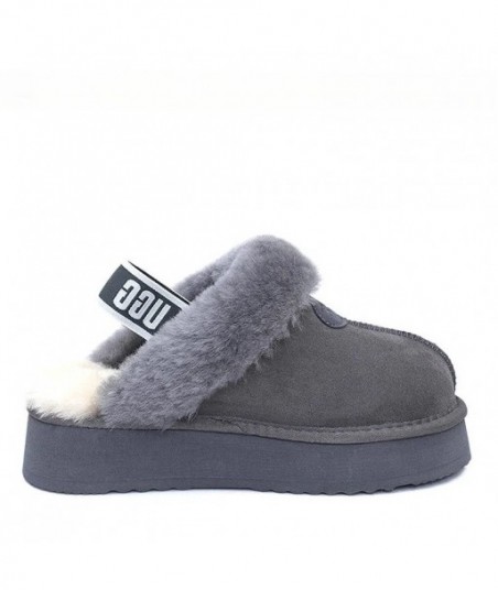 UGG Premium Platform Fluffy Scuff - Grigio