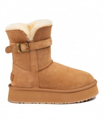 Stivaletti UGG da donna in peluche con plateau e cinturini