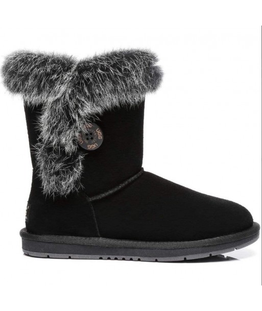 Stivali medi UGG Premium Foxy Rabbit Fur - Nero