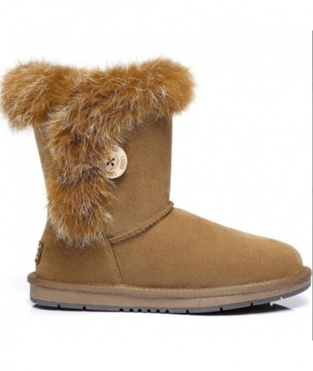 Stivali medi UGG Premium Foxy Rabbit Fur - Marrone