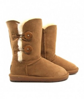 Stivali UGG Premium a 2 bottoni-Marrone