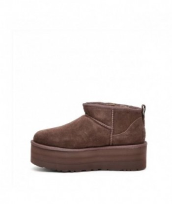 Stivaletti UGG con plateau in pelle scamosciata marrone