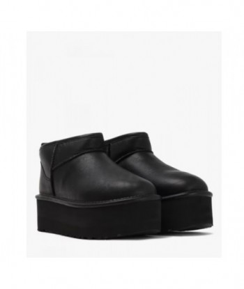 Stivali mini platform UGG in pelle nera