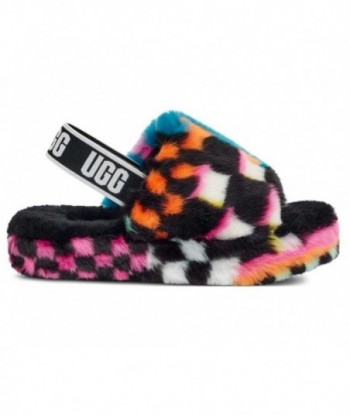 Pantofole UGG Fluff Yeah Checks in peluche 'Black Multi'