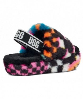 Pantofole UGG Fluff Yeah Checks in peluche 'Black Multi'