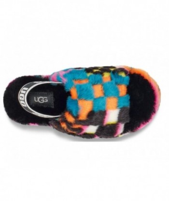 Pantofole UGG Fluff Yeah Checks in peluche 'Black Multi'