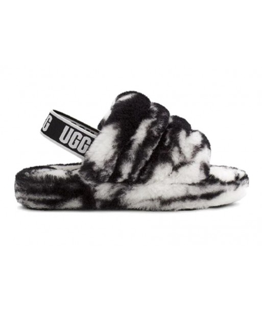 UGG Fluff Yeah - pantofole per bambini, peluche (bianco e nero)