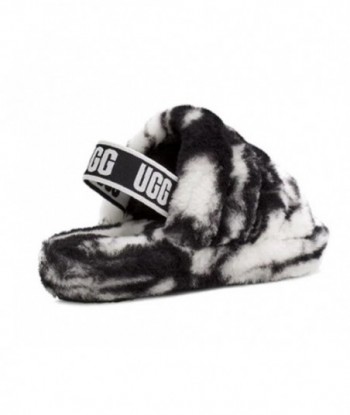 UGG Fluff Yeah - pantofole per bambini, peluche (bianco e nero)