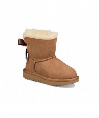 UGG Mini Bailey Bow II, stivali marroni con fiocco da bambino foderati in lana