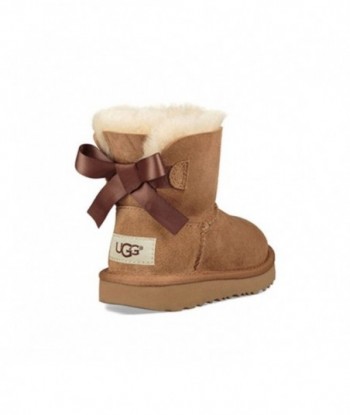 UGG Mini Bailey Bow II, stivali marroni con fiocco da bambino foderati in lana