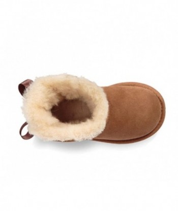 UGG Mini Bailey Bow II, stivali marroni con fiocco da bambino foderati in lana