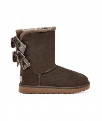 UGG Bailey Bow Velvet Snow Boots Brown