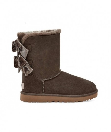 UGG Bailey Bow Velvet Snow Boots Brown