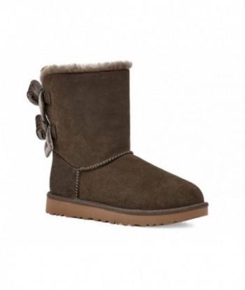 UGG Bailey Bow Velvet Snow Boots Brown