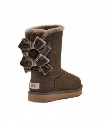 UGG Bailey Bow Velvet Snow Boots Brown