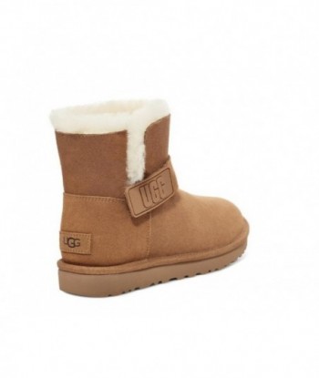 UGG Stivali da neve corti con fibbia magica,marrone chiaro