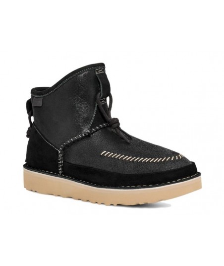 Stivali invernali in pelle patchwork UGG, stivali neri